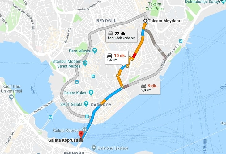 How to Get to Galata Tower and Bridge from Taksim